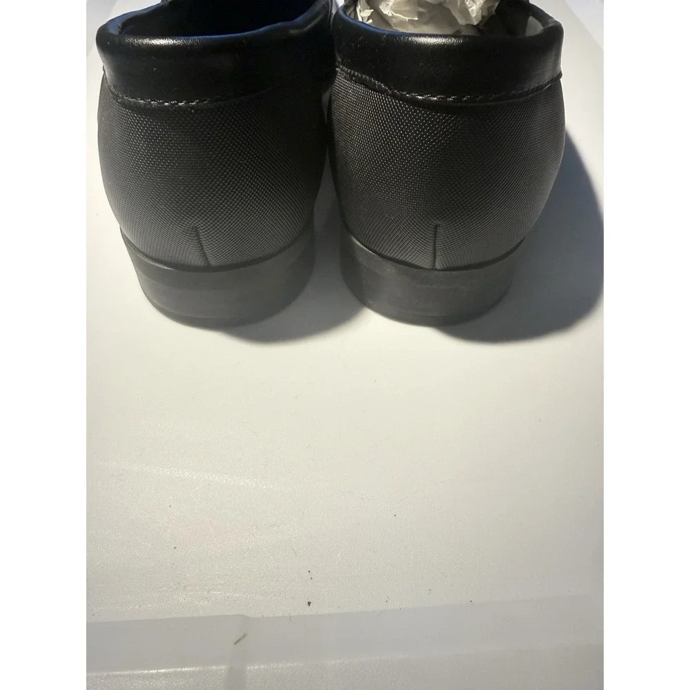 Calvin Klein Jameson Loafers Men 11 Black Leather Textile Square Toe Dress Shoes